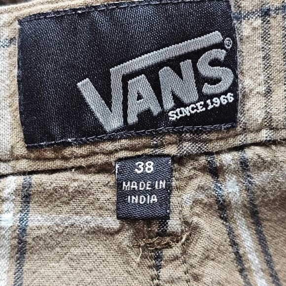 Vans Plaid Shorts Mens 38 Green Slash Pocket Skater Casual Outdoors - Picture 9 of 11